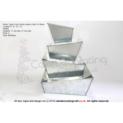 New Topsy Turvy Square Baking Tins Pans | 6 8 10 12 " | 4 Tiers Multilayer | Cake Decorating Craft 